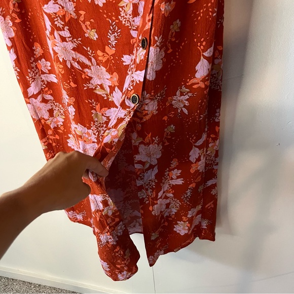 Free People Retro Love Printed button front midi skirt women’s cottagecore fairy - Picture 3 of 12